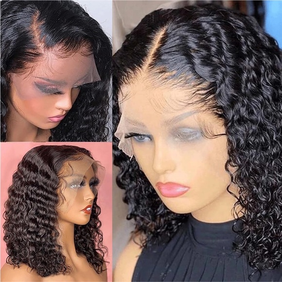 Hair | 13x6 Deep Wave Bob Wig 16 Inch Human Hair 20 Density Hd Lace ...